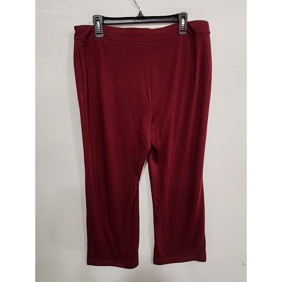 Calvin Klein Leggings Womens L Maroon, 29.5‎ Inseam Pockets Wide Leg - Picture 10 of 14